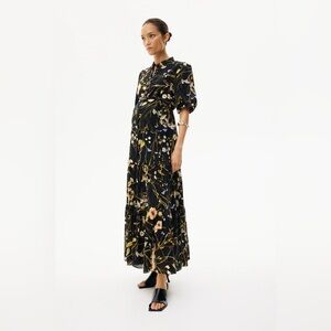 H&M Black Maxi Dress with Gold Floral Design